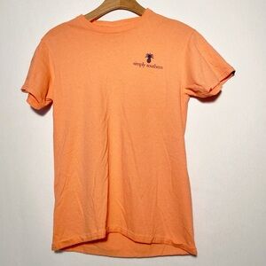 Simply Southern Short Sleeve Graphic Tee Womens Size Small Coral‎ Cotton